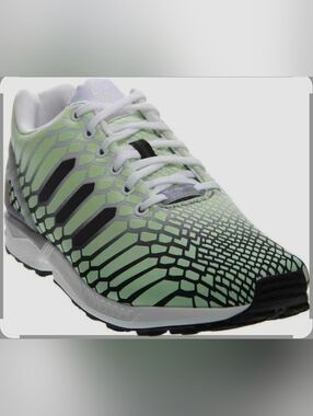 adidas Men’s Green and Black Patterned Mesh Sneaker